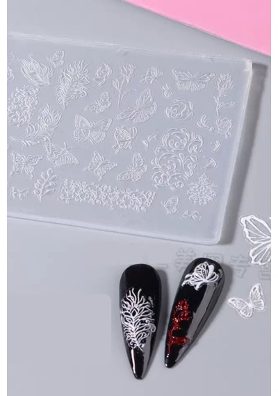 İnce Nail Art Silikon Kalıp 3d Nail Art Desen Kalıbı, Tırnak Süsleme Desen Charm Tırnak Çarm 104