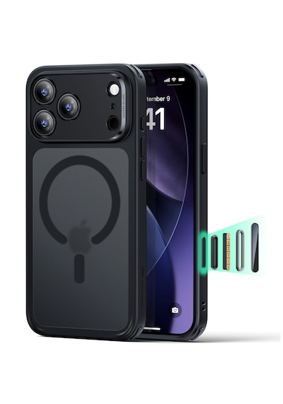 Esr Apple Uyumlu iPhone 17 Pro Max Classic Hybrid Magsafe Kılıf - Kamera Kontrol Buton - Buzlu Siyah Buzlu Siyah