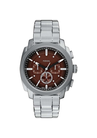 Fossil Ffs6144 Quartz Çelik Gri Bordo Kadran 44 Mm Erkek Kol Saati Gri