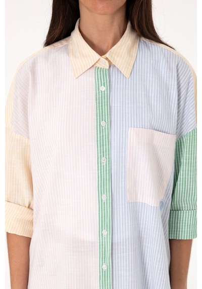 U.S. Polo Assn. Kadın Açık Pembe Çizgili Uzun Kollu Tunik Gömlek 50305371-VR078 U.S. Polo Assn. Kadın Açık Pembe Çizgili Uzun Kollu Tunik Gömlek 50305371-VR078