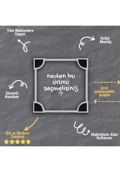 Tr Çamaşır Makinesi Kurutma Makinesi İstifleme Birleştirme Kiti Hotpoint Ariston Indesit Ayarlanabilir, Gri - Inox
