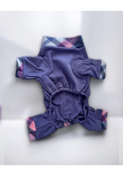 Kemique Monogram Purp Polar Kedi Tulum Pijama