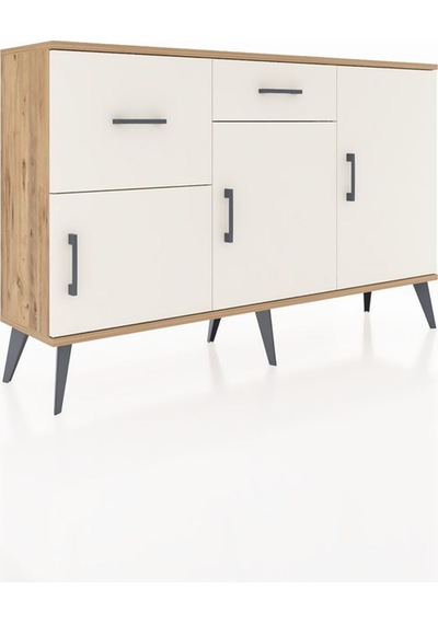 Arges Konsol 3 Raflı 2 Çekmeceli 3 Kapaklı 132x30x83 Çam-aytaşı/aytaşı Aytaşı/aytaşı