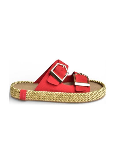 Fox Shoes U596030202 Kırmızı Süet Kadın Terlik Kırmızı