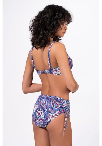 Endeep Kadın Büyük Beden Balenli Destekli Mavi Etnik Desenli Bikini Takımı