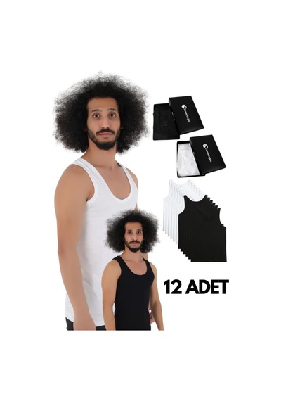 Cennetoğlu 12 Adet Erkek Penye Atlet Ekonomik Paket Karışık Karışık