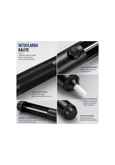 19 Cm Metal Lehim Pompası Güçlü Vakumlu Lehim Sökme Aparatı