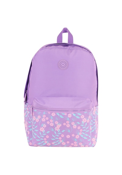 Kaukko Soft Floral Kız Çocuk Üç Bölmeli Mor Çiçekli Okul Sırt Çantası - K1793 Mor
