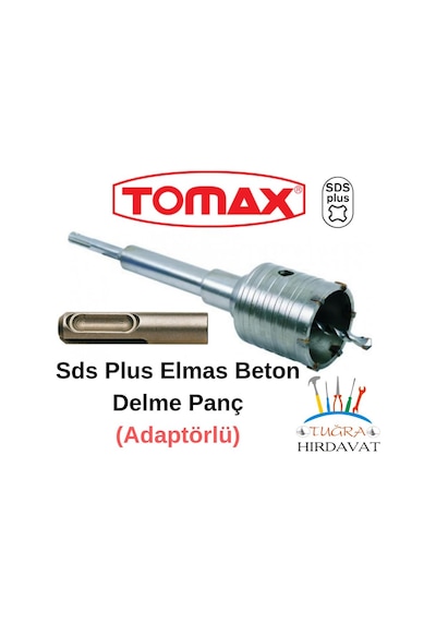 Tomax Sds Plus Elmaslı Beton Delme Panç Adaptörlü 75mm