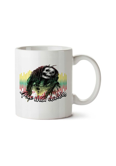 Give Me Daddy Bob Marley Kurukafa İki Tarafı Baskılı Kupa Bardak Çok Renkli