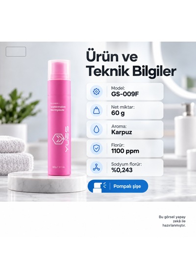 Yues Gs-009f Karpuz Aromalı Florürlü Pompalı Diş Macunu 60 G Beyazlatma