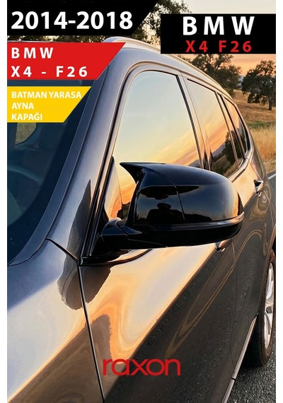 Bmw X4 F26 2014 2018 Batman & Yarasa Ayna Kapağı Parlak Piano Black Sport