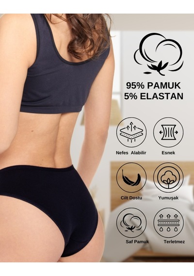 Alya Underwear Kadın Bikini Kesim Pamuklu Empirme Baskılı Slip Külot - 3 Adet - S, M, L, Xl, 2xl Siyah Beyaz Baskılı Alya Underwear Kadın Bikini Kesim Pamuklu Empirme Baskılı Slip Külot - 3 Adet - S, M, L, Xl, 2xl Siyah Beyaz Baskılı