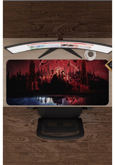 Stranger Things V1 90x40 Xxl Gaming Kauçuk Kaymaz Taban Mouse Pad Fare Altlığı