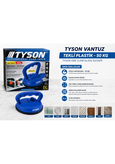 Tekli Plastik Cam Vantuzu Cam/ayna/çelik/fayans/seramik 50 Kg Kod :tys9460 Mavi