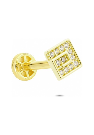 Glorria Altın Geometrik Tragus Piercing Çok Renkli