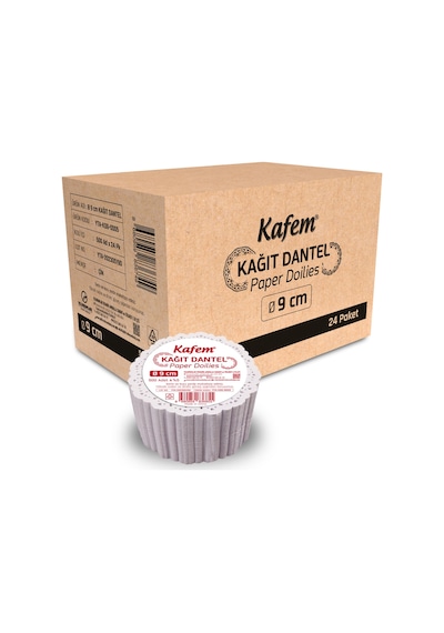 Kafem Dantel Kağıt 9 cm 500 Lü x 24 Paket (Koli)