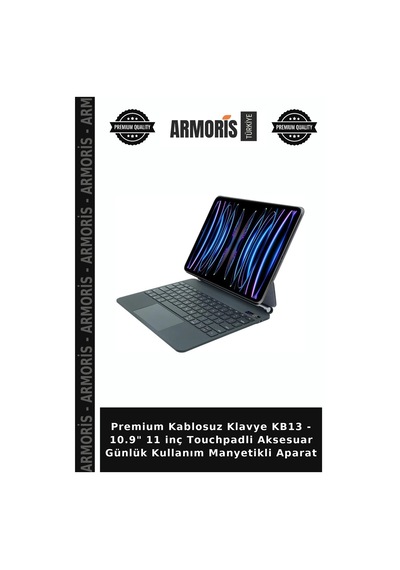 Premium Kablosuz Klavye Kb13 - 10.9" 11 İnç Touchpadli Aksesuar Günlük Kullanım Manyetikli Aparat