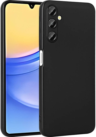 Kilifone - Samsung Uyumlu Galaxy A15 - Kılıf Mat Renkli Esnek Premier Silikon Kapak - Siyah