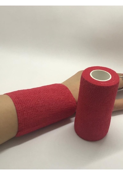 Kendinden Yapışkanlı Bandaj Kırmızı Ebat: 10cm X 4.5m 4'lü