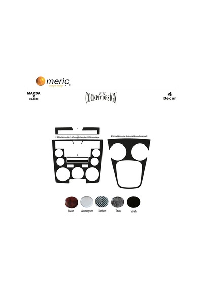Meriç® Mazda 2 Ön Torpido Kaplama 4 Parça 2003-2006 (530156677)