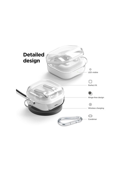 Caseonn Samsung Galaxy Buds 4 Pro Kılıf V2 Askı Aparatlı Transparan Silikon Şeffaf