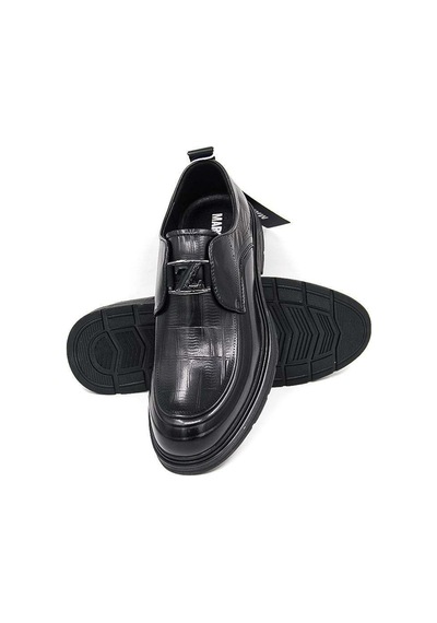 Marcomen 8006956 Croco Baskılı Erkek Casual Ayakkabı - Siyah Croco Deri - 931001180 Siyah Croco Deri