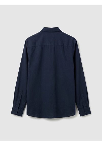 Lcw Vision Lacivert Regular Fit Keten Karışımlı Erkek Gömlek