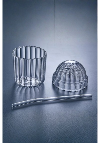 Mika Sert Plastik Kahve Bardağı Ve Frozen Meşrubat Bardağı Cam Pipet Hediyeli 430 Ml. Şeffaf