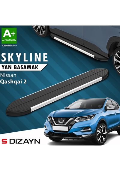 S-dizayn Nissan Qashqai 2 Skyline Aluminyum Yan Basamak 173 Cm 2014-2021 A+ Kalite