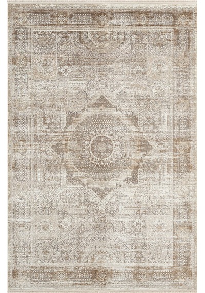 Matris Mı005r Krem Kahve Halı Modern Pamuk Taban Akrilik Tozuaz Salon Yatak Odası Koridor Halısı-1333