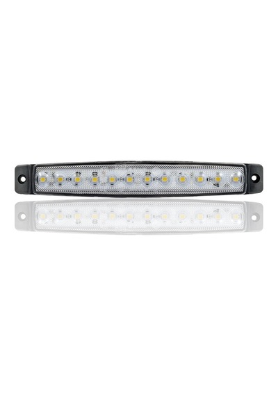 Sanel 24v Universal Parmak 12 Led Basamak - Yan Beyaz Sbc24w12