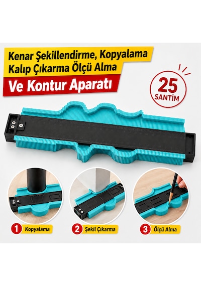 Kenar Şekillendirme, Kalıp Çıkarma Ve Kontur Aparatı 25 Cm Açık Mavi