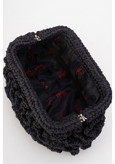 Dericlub Kadın Hasır Handmade Bulut Örgü Çapraz Askılı Çanta Zy 25006 Siyah
