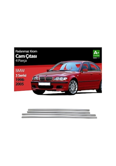 Bmw E46 Krom Cam Çıtası 1998-2005 Uyumlu 4 Parça Paslanmaz Çelik