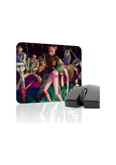 Hotline Miami Kaymaz Dikişli Kauçuk Oyuncu Mousepad V5 - 22x18 Gaming Mouse Pad Fare Altlığı