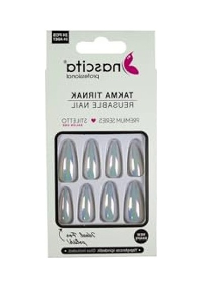 24'lü Takma Tırnak, Hologram Desenli, Estetik