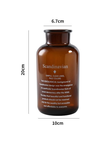 Scandinavian Amber Cam Vazo Kahverengi Kahverengi