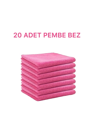 Mikrofiber Parlak Temizlik Bezi 20'li 40x40 Mutfak Yer Banyo Temizleme Bezi Havlu Bez Pembe Renk Çok Renkli