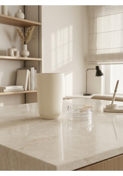 50's Style Wall Mug Termos Bardak 360ml Krem