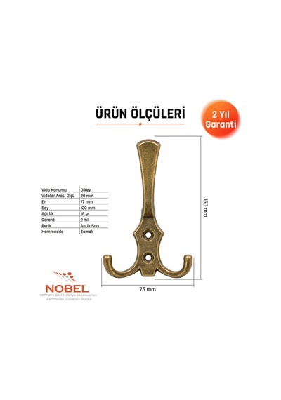 Ri Ko Portmanto Askısı, Metal Vestiyer Askısı, Anti K Sari, Duvar Ve Dolap Askılığı 5'li Set Vidalı