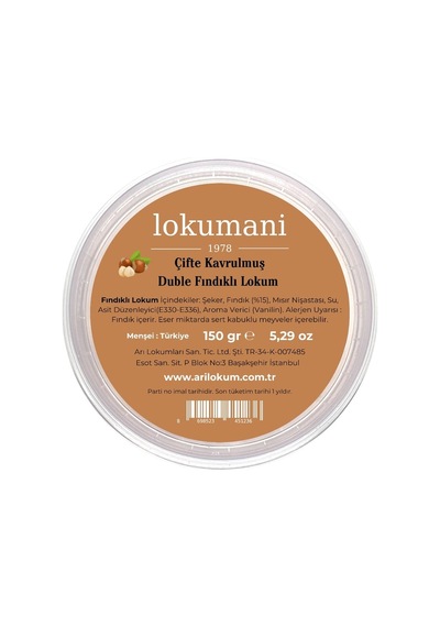 Lokumani Çifte Kavrulmuş Duble Fındıklı Lokum 150 Gr 20'li Paket