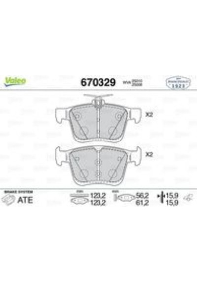 Valeo Fren Balatası Arka Audı A3 1.2/1.4/1.6/2.0d 04/12 Audı A3 Cabrıo 1.2/1.8 11/13 Audı A3 Spor