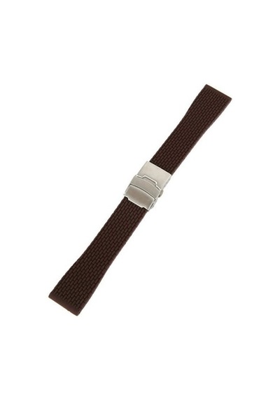 Çikolata Kahverengi Kauçuk Silikon Saat Kordonu 24Mm Slikon Kayış