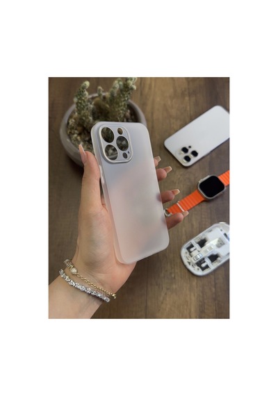 İphone 16 Pro Uyumlu Süper İnce Mat Ultra Thin Silikon Kılıf Gri