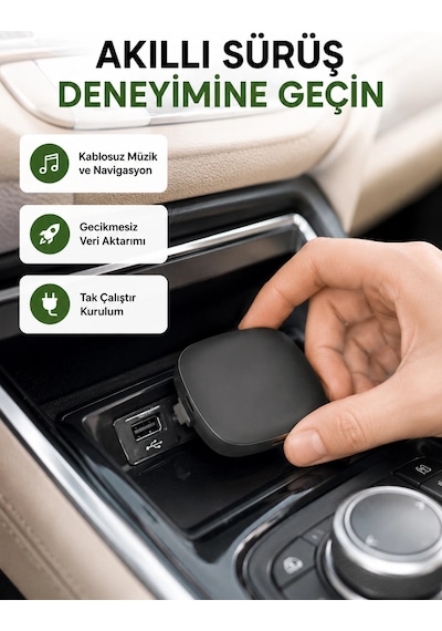 Mey İthalat Android Auto Kablosuz Bağlantı Adaptörü 5.8ghz Hızlı Wifi Ve Kompakt Tasarımlı Yeni Nesil