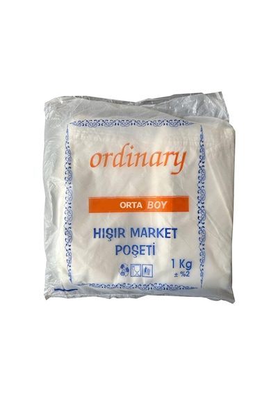 Ordinary Beyaz Market Poşeti Torbası Hışır Atlet Poşet Orta Boy 10 KG 26 x 50 CM
