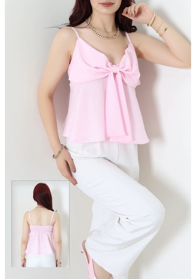 Modi Askılı Bluz Pembe - 4275.1247. Acık Pembe