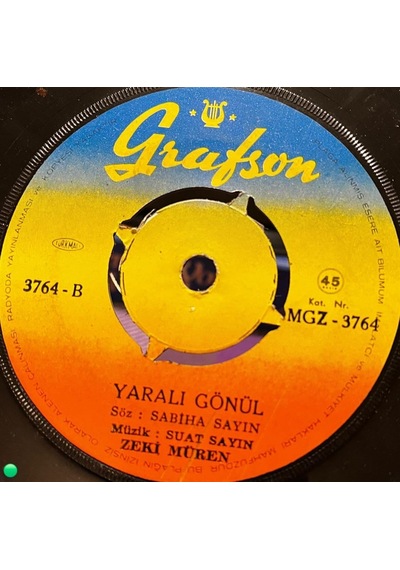 Zeki Müren - Dert Ortağımsın Benim / Yaralı Gönül Grafson - 45'lik