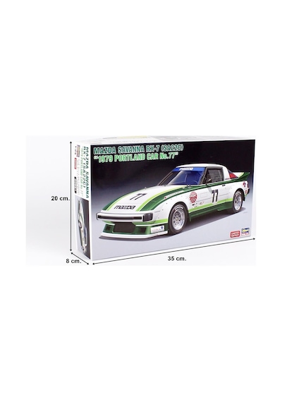 Hasegawa 20661 1/24 Ölçek, Mazda Savanna Rx-7 Sa22c 1979 Portland Car No.77 , Yarış Aracı Plastik Model Kiti